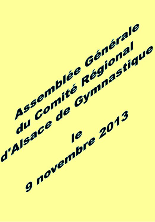 Assemblée générale du Comité d'Alsace de Gymnastique, le 09/11/2013